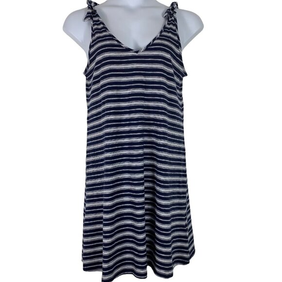 Gap Size Medium Dress Shift Striped Blue White Tie Straps V Neck NEW Womens - Picture 1 of 5